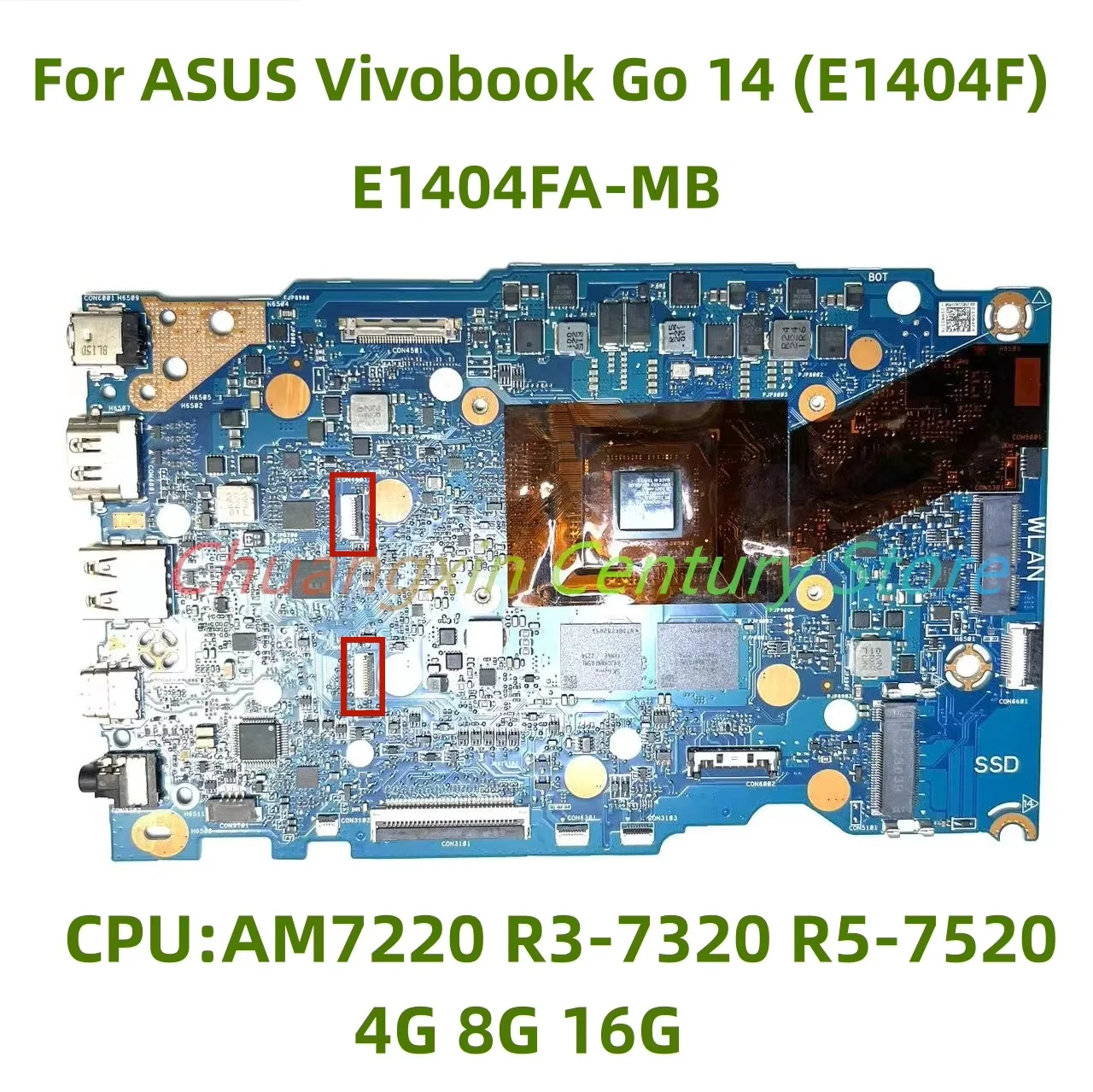 

E1404FA-MB motherboard is suitable for ASUS Vivobook Go 14 (E1404F) laptop CPU AM7220 R3 R5 RAM 4G/8G/16G 100% testing work