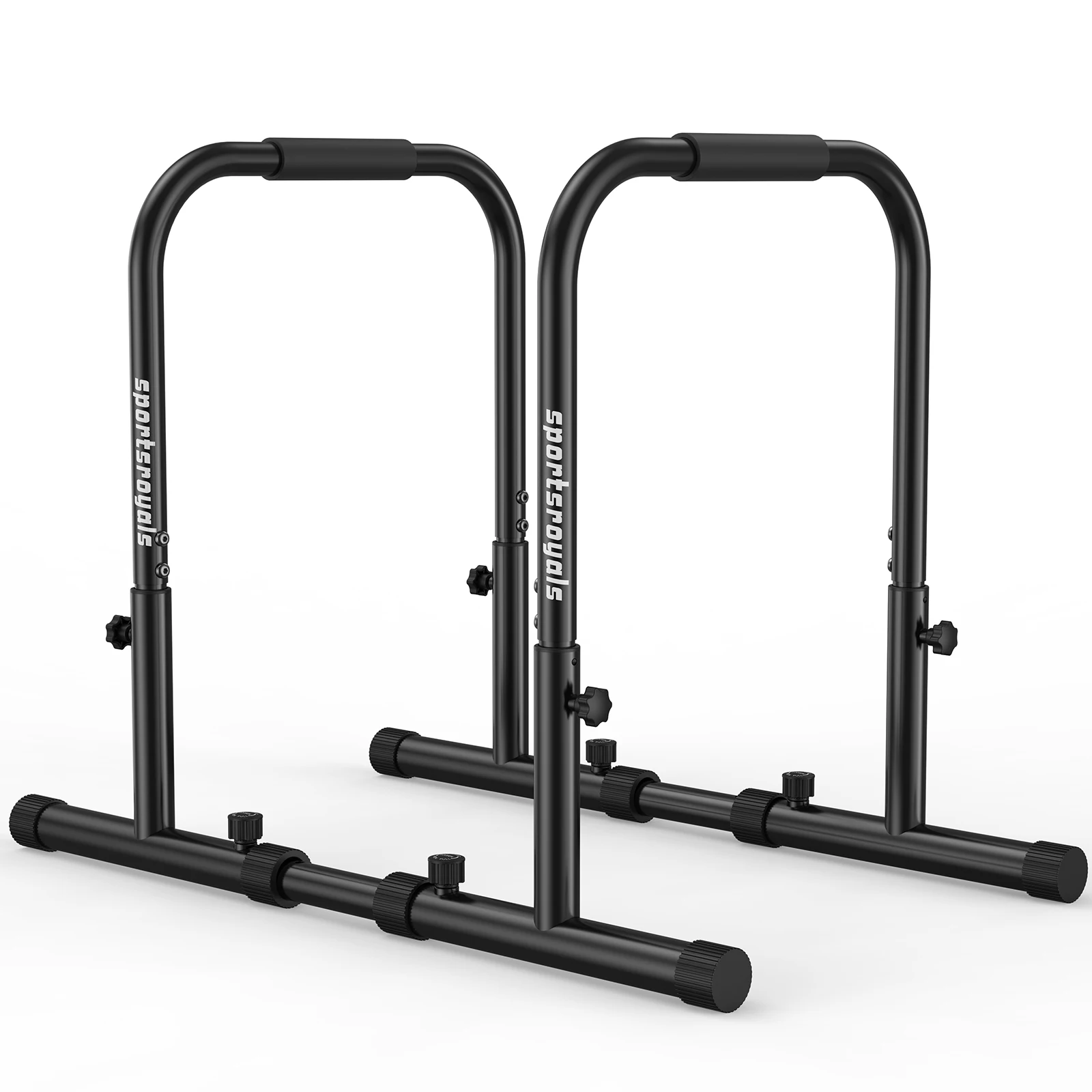 Sportsroyals Dip Bar, 400 kg Tragkraft, Doppelverriegelung, höhenverstellbar 81-96 cm, stabil, tragbar für Heimfitness & Calisthenics.