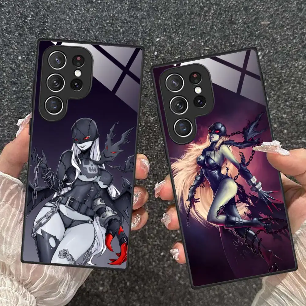 Anime LadyDevimon Phone Case for Samsung Galaxy S26 S25 S24 S23 S22 S21 S20 Note20 Plus FE Ultra Glass Protective Cover