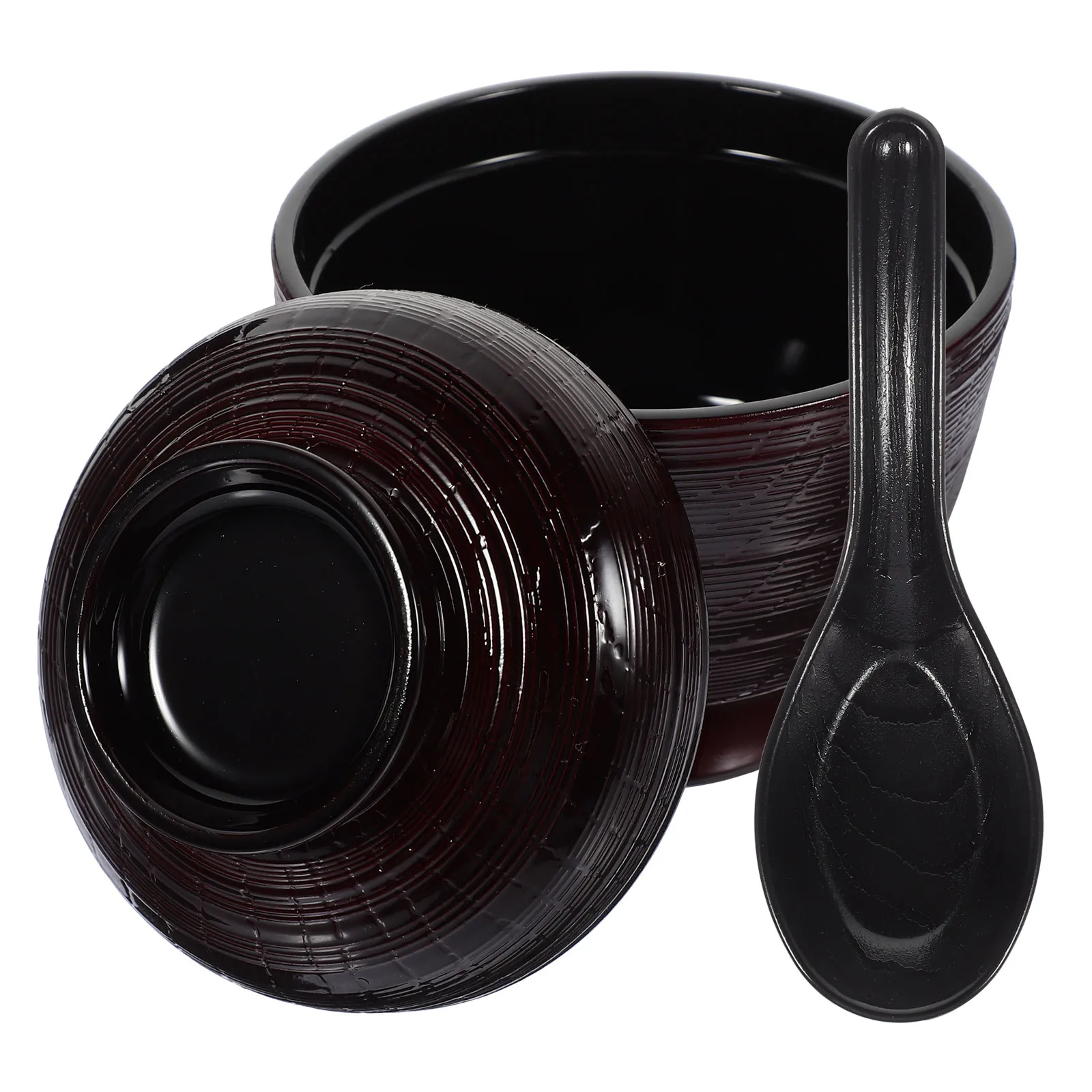 مجموعة واحدة من وعاء الحساء الرائع على الطراز الياباني، غطاء ملعقة، حاوية طعام بغطاء، متعددة الاستخدامات، سهلة التنظيف، تجمعات عائلية