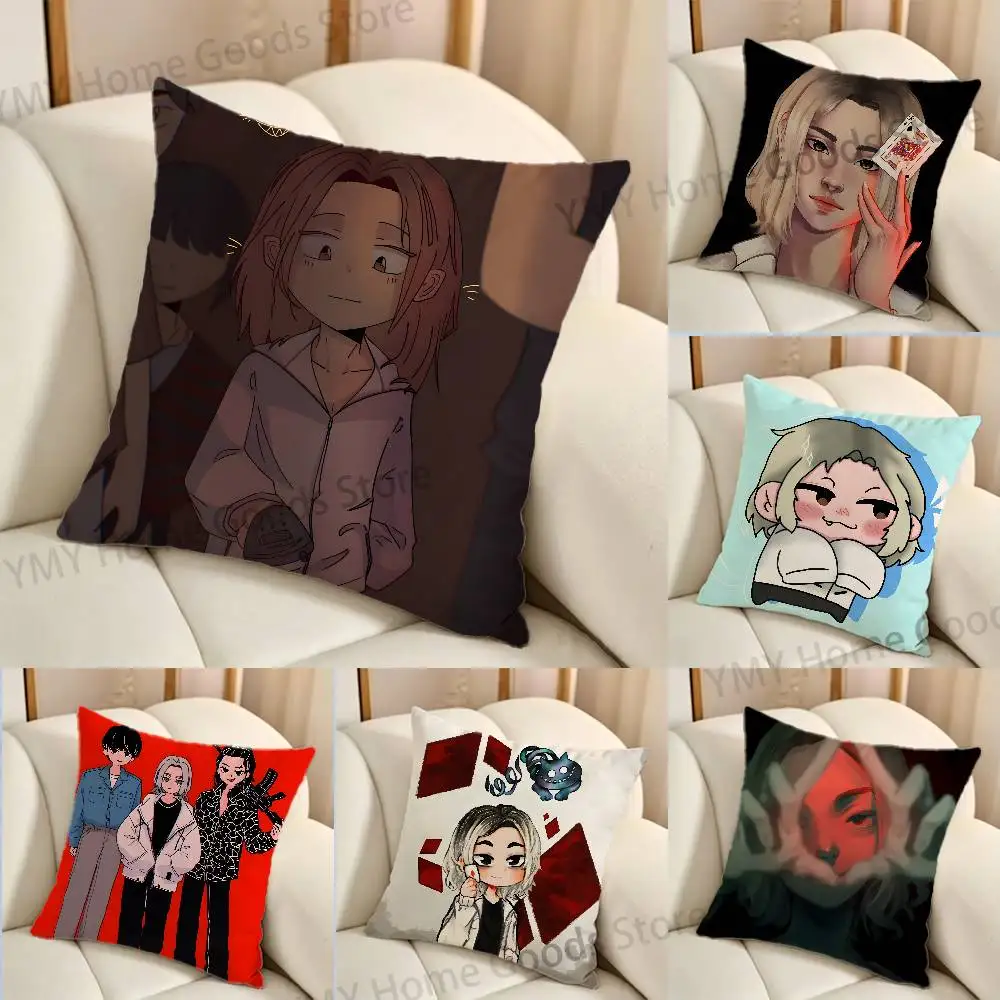 Comics Cartoon A-Alice in B-Borderland Gifts PillowCase Sofa Cushion Cover Suitable For Home Bedroom Room custom Decor