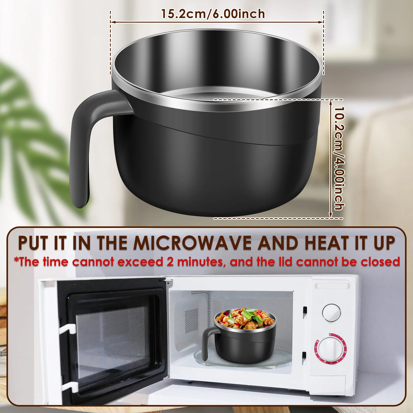 1200 ミリリットルラーメンボウルステンレス鋼麺ボウル蓋付 - Bento Box Two Tier のレビューと価格