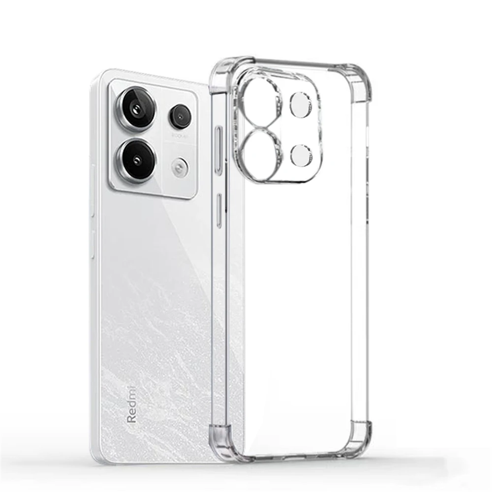 Shockproof Phone Case for Xiaomi Redmi Note 13 Pro 4G 12 Pro Plus 5G Transparent Clear Silicone Bumper Soft TPU Back Cover