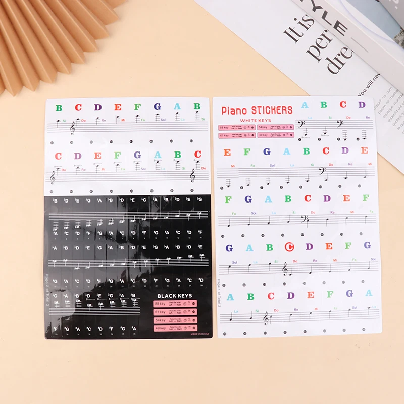New 1PC Music Electronic Piano Keyboard Note Stickers Piano Keyboard Stickers For 37 49 54 61 88 White And Black Keys