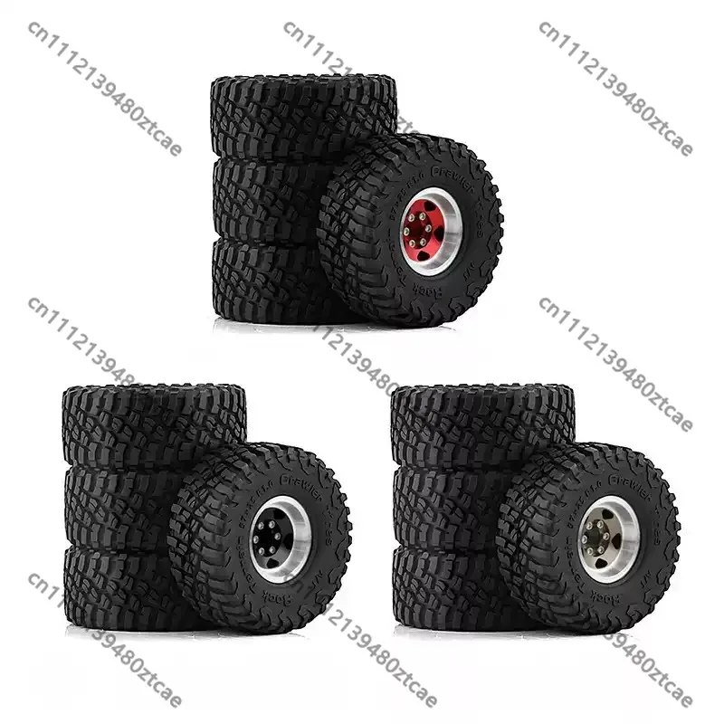 1.0 Inch Aluminum Alloy Wheel Rim And Tire Set Compatible With Mini 1 18 RC Crawler Car Upgrade Modification Hardware Part
