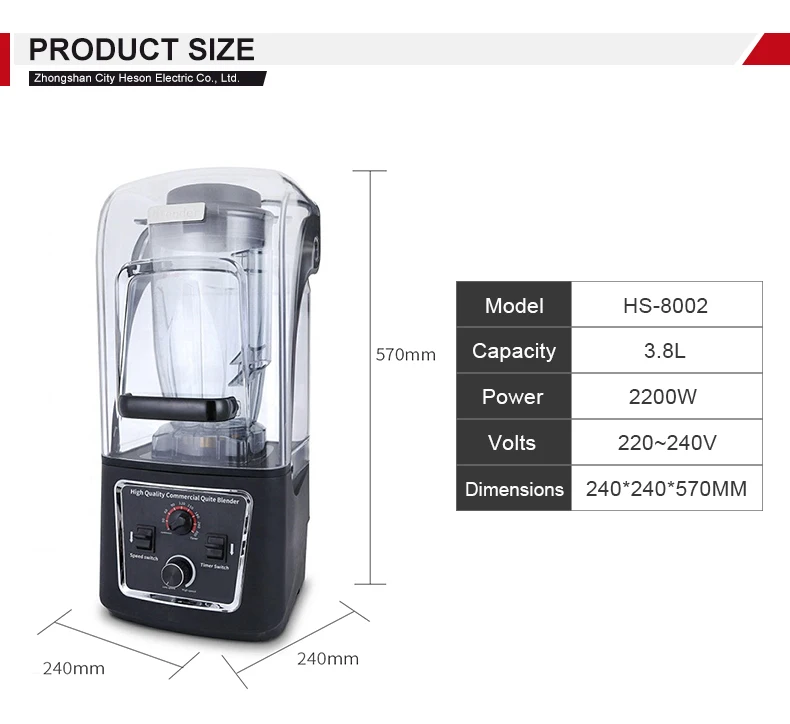 New Arrival Heavy Duty Commercial Blender 2L 4L Electric Juicer Mixer Plastic Shell Copper Motor for Hotel Kitchen Use
