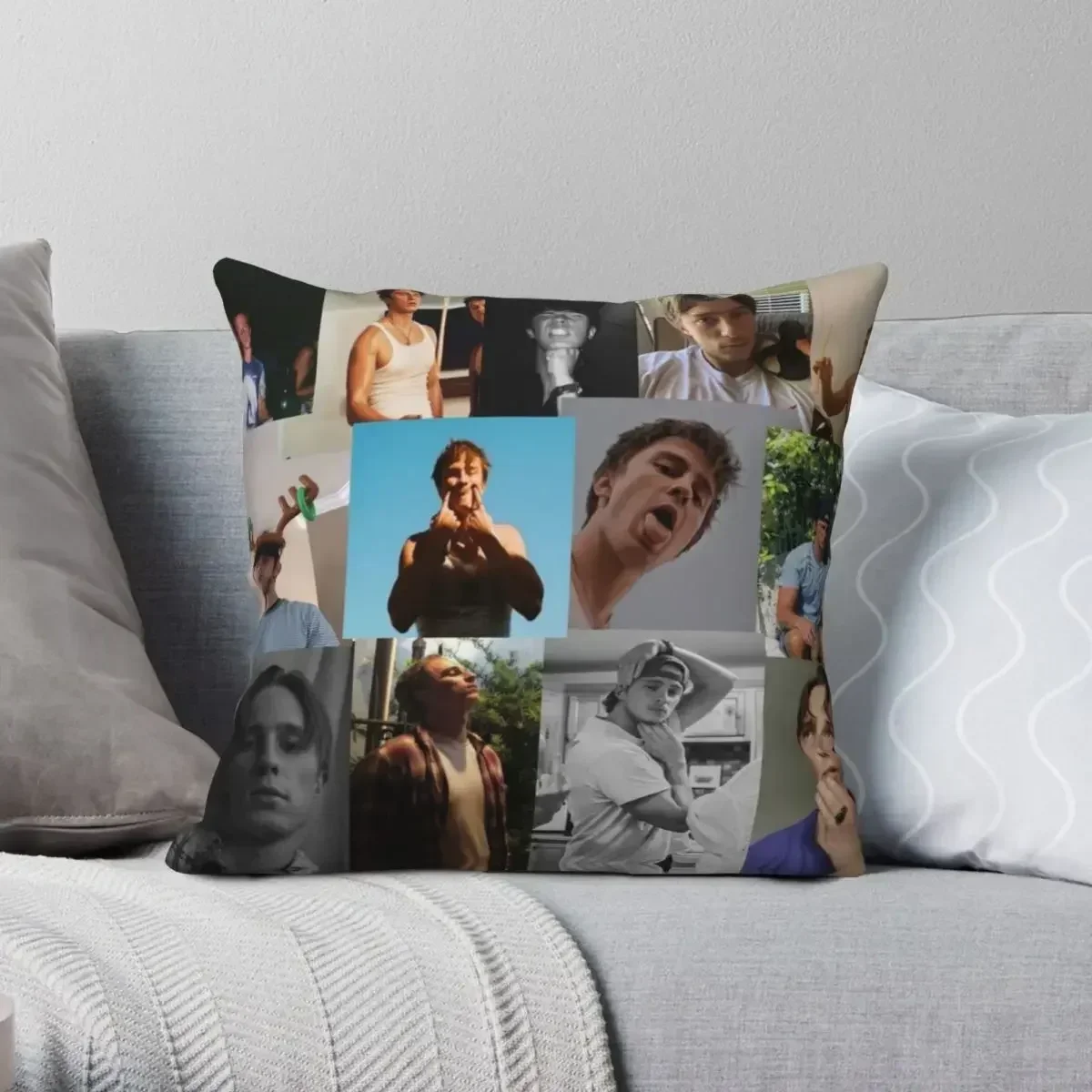 Drew Starkey Rafe Cameron Pic Collage Square Pillowcase Polyester Zip Decor Throw Pillow Case Home Cushion Cover