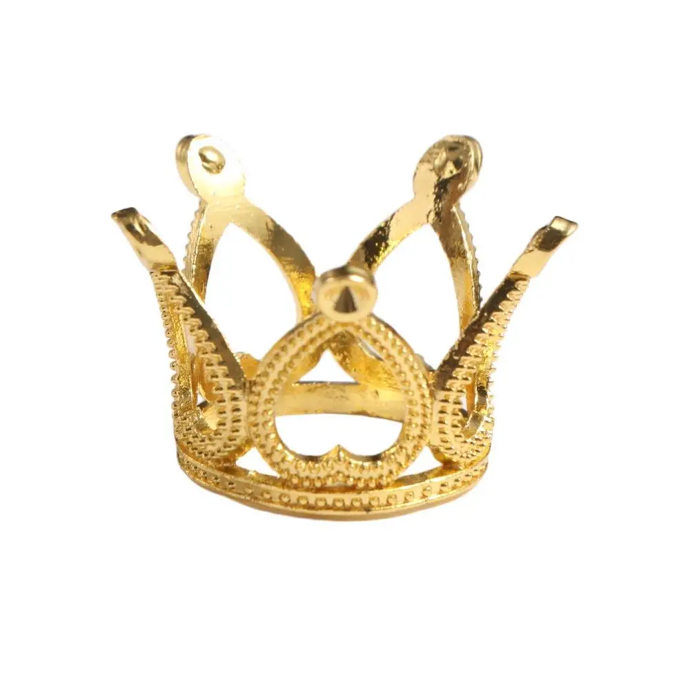 Model Mini Metal Crown Model Ornaments Decorating Dollhouse Miniature Metal Crown Silver Golden Bronze