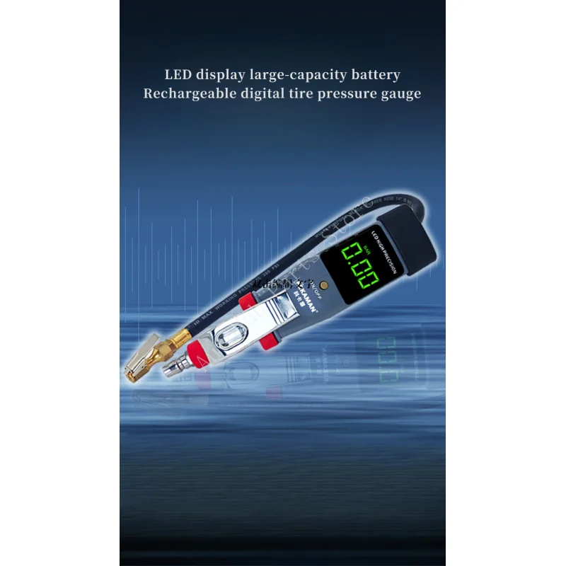 

Перезаряжаемый через USB цифровой манометр со светодиодной подсветкой для легковых автомобилей, грузовиков