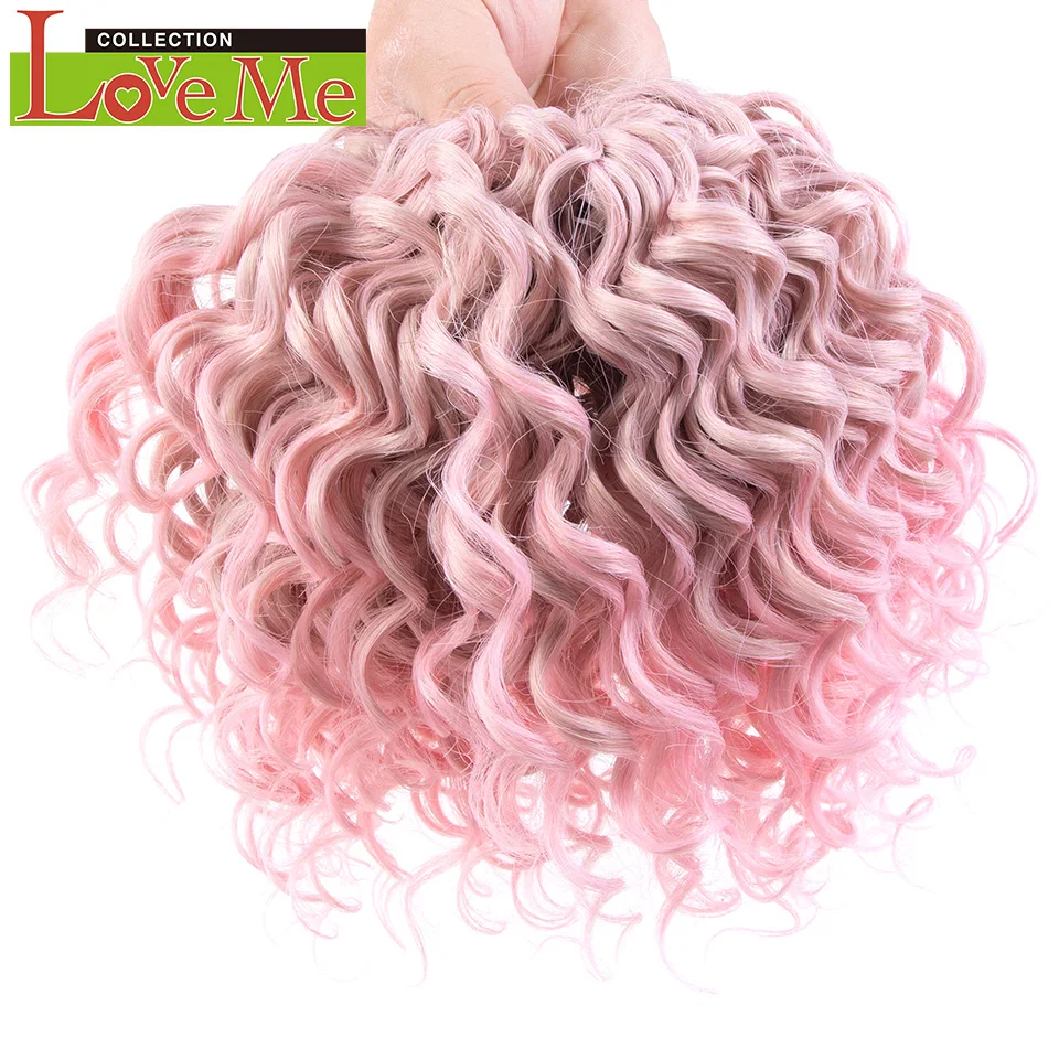LOVE ME Deep Wave Synthetische Haarverlängerung Twist Crochet Hair Afro Locken 10 Zoll 2 Stück Flechthaar Hochtemperaturfaser