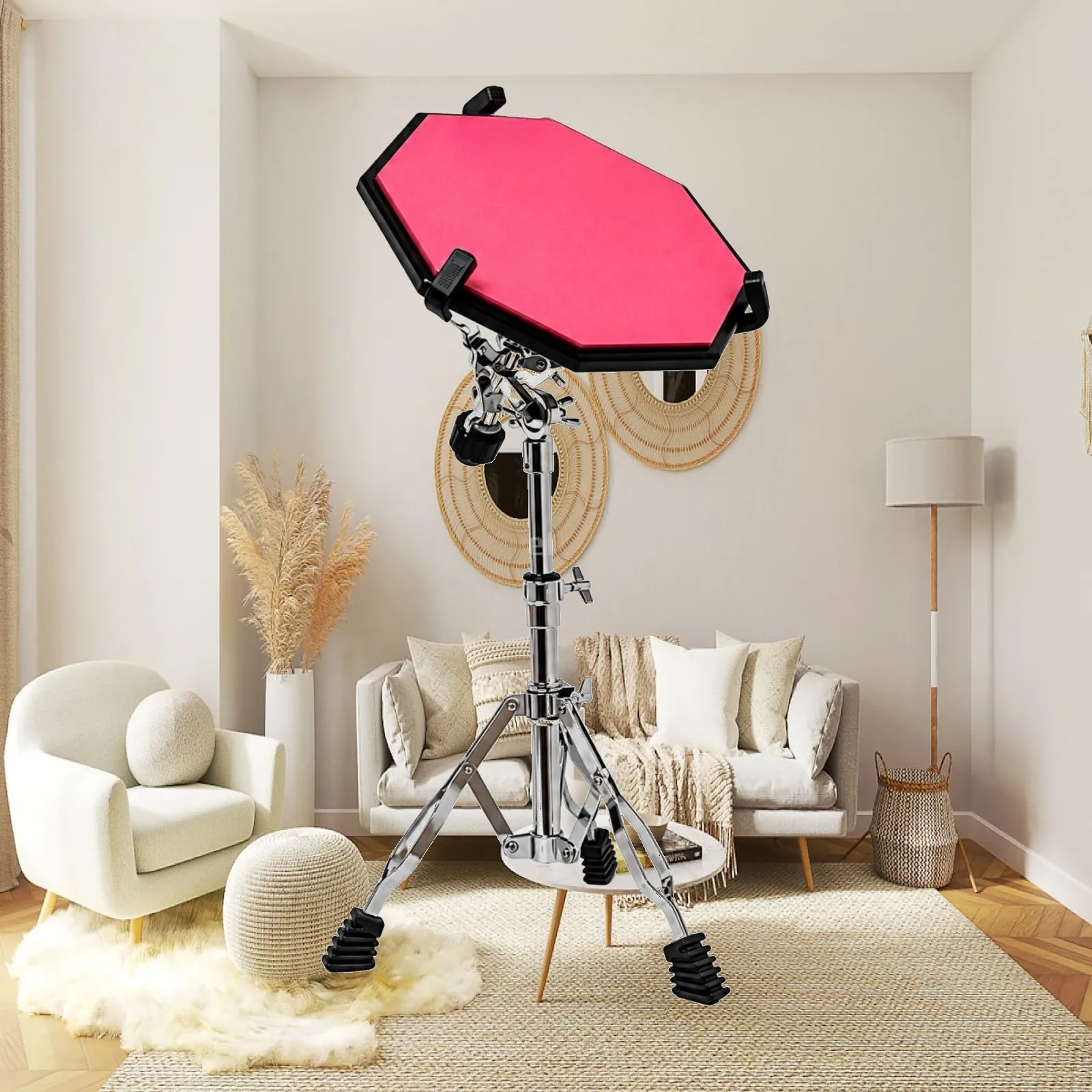 Portable Snare Drum Training Pad with Tripod Stand for Rhythm Control and Stick Method