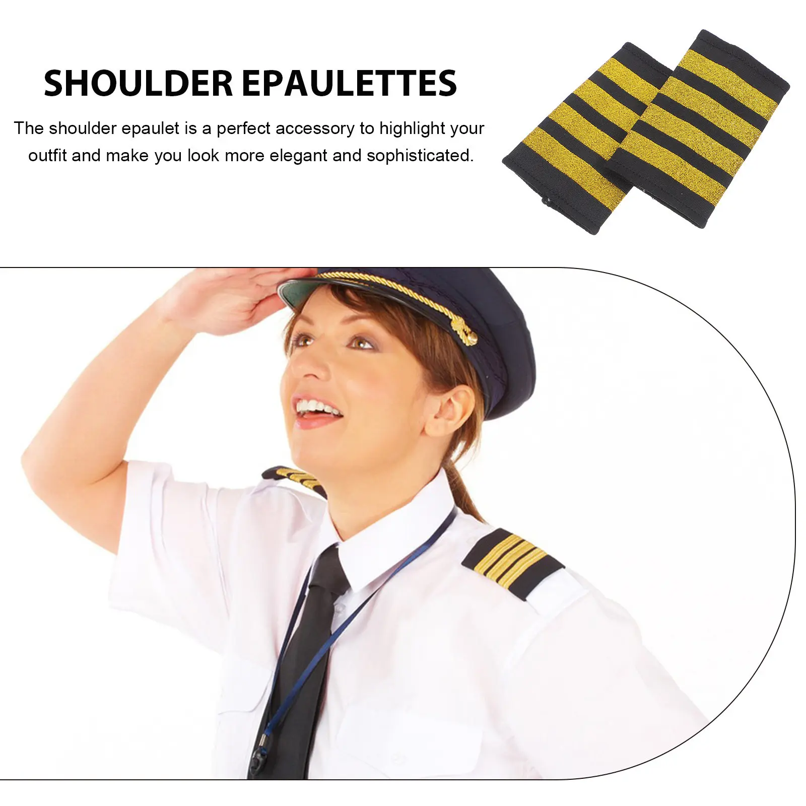 1Pair Pilot Epaulets Professional Shoulder Boards Captain Uniform Airline Pilot Clubs Aviation Badge