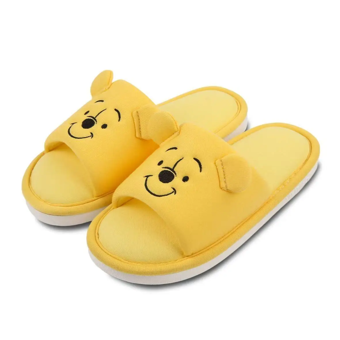 real pictures 2025 new autumn winter Cute Winnie the Pooh Girl Style Home Slipper plus yellow Women's Plush man cutton Slippers