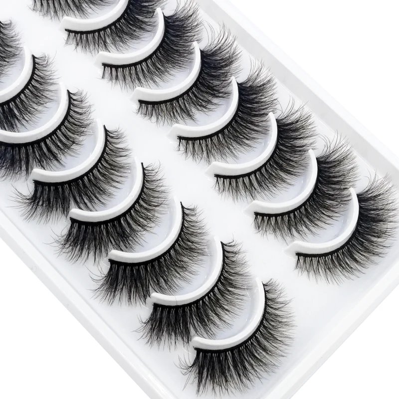 HBZGTLAD 10 Paar 3D Kunstnerz-Wimpern Flauschig Weich Voll Dick Natürlich Lang Falsche Wimpern Lockige Wimpern Großhandel Wimpern – Detail 3