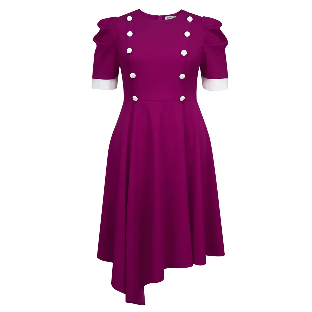 Am 050220 plus size bloco de cores em torno do pescoço a linha vestido de manga curta elegante festa cocktail vestido robe feminino festa