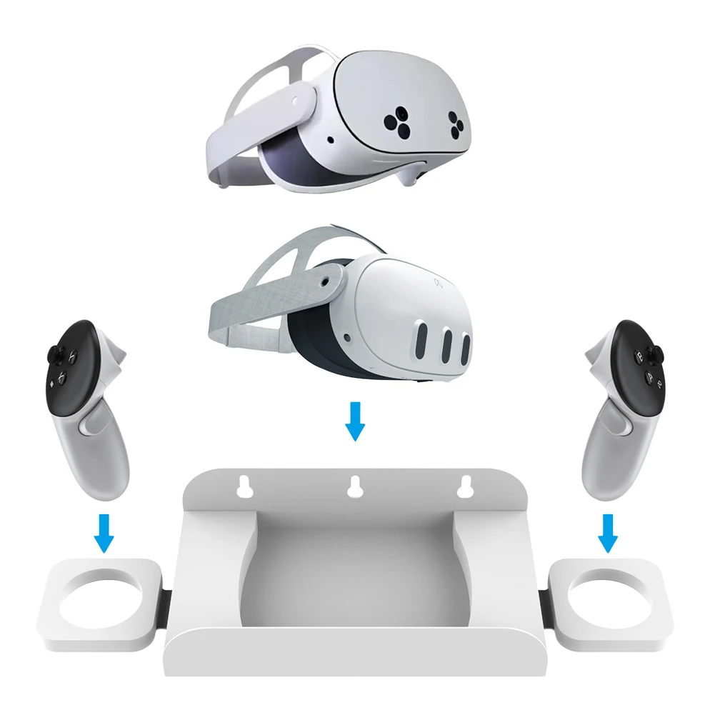 VR جدار جبل الصلب VR حامل تخزين هوك سماعة ووحدات التحكم حامل حامل ل Meta Quest 3S لملحقات Meta Quest 3