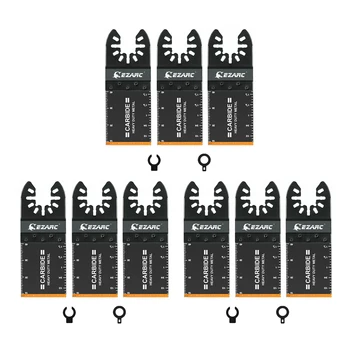 EZARC 3/6/9Pcs Carbide Tooth Blade Oscillating Saw Blades Multitool Oscillating Tool Accessories for Cutting Metal, Steel Nails