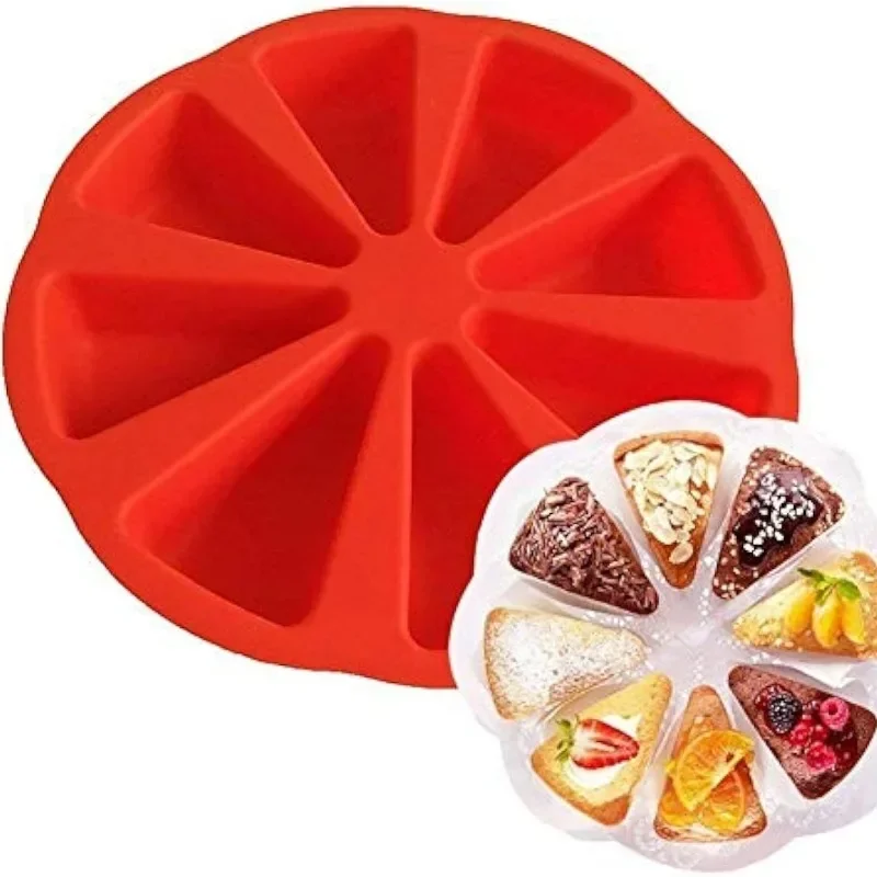 Triangle Silicone Cake Mold Non Stick and Easy To Remove 8-hole Household Food Grade DIY Chocolate Baking Mold