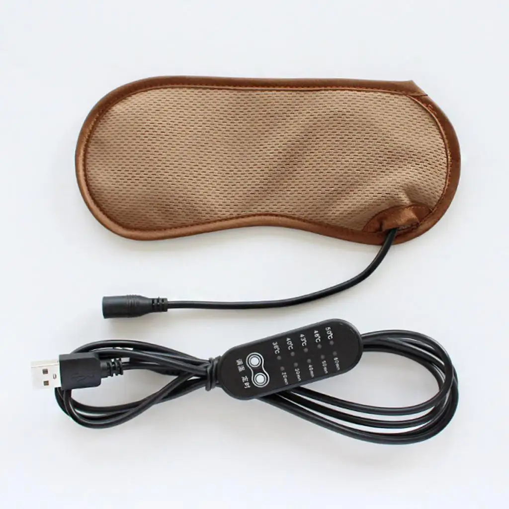 

Silk Sleep Mask Gel Cooling Band Heated Eye Patch for Dry Eyes USB Hot Compress for Office Use