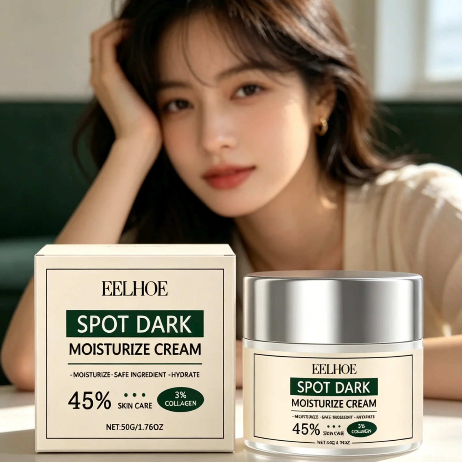 EELHOE Dark Spot Moisturizer Cream Prevent Skin Dryness Brightening Even Skin Tone Repair Damaged Facial Moisturizing Cream 50g
