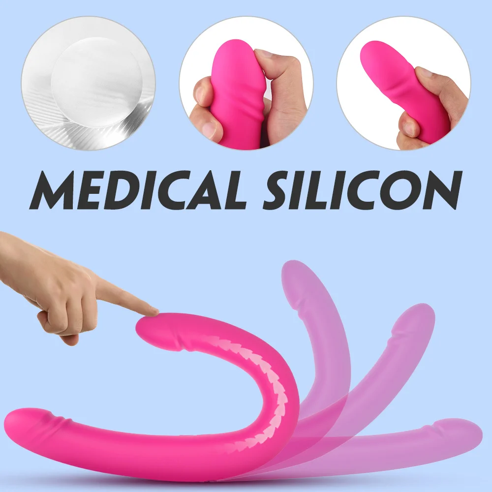 Powerful Vibrators Strapless Strap-on Dildo - Realistic Silicone Dildo For Anal Vagina Stimulation, Double Dong Adult Sex Toys