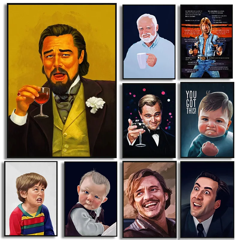 مضحك المشاهير ليو يضحك جانغو ميمي مستوحاة كالفين كاندي المشارك والمطبوعات حائط لوح رسم الفن صور ديكور المنزل