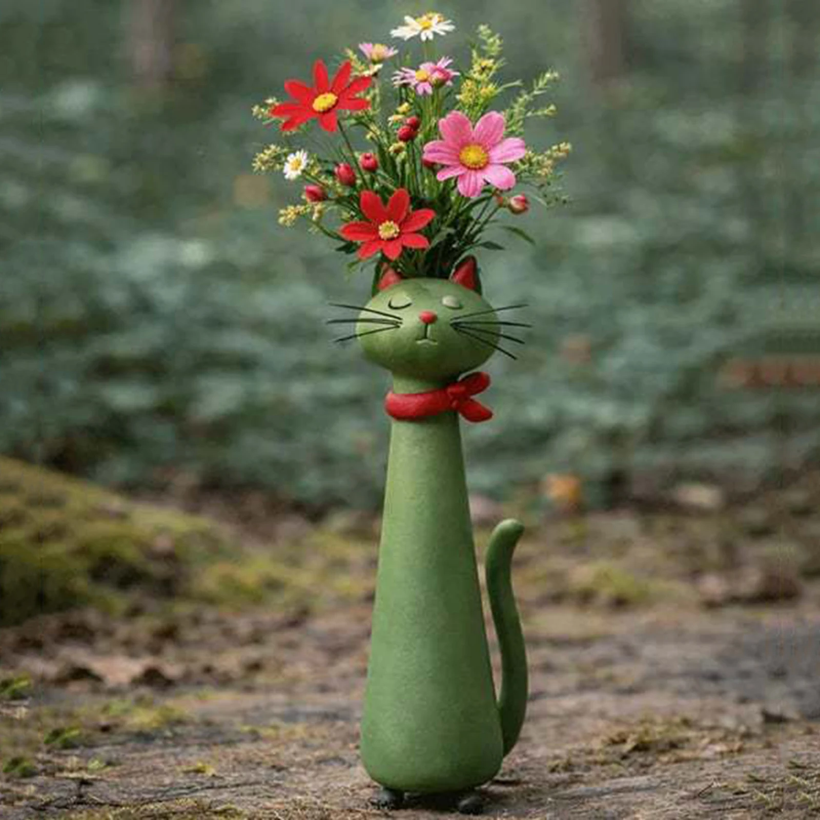 Cute Cat Shaped Flower Vase Modern Decorative Cat Vase Creative Ornament Aesthetic Table Decor for Flowers/Accessories