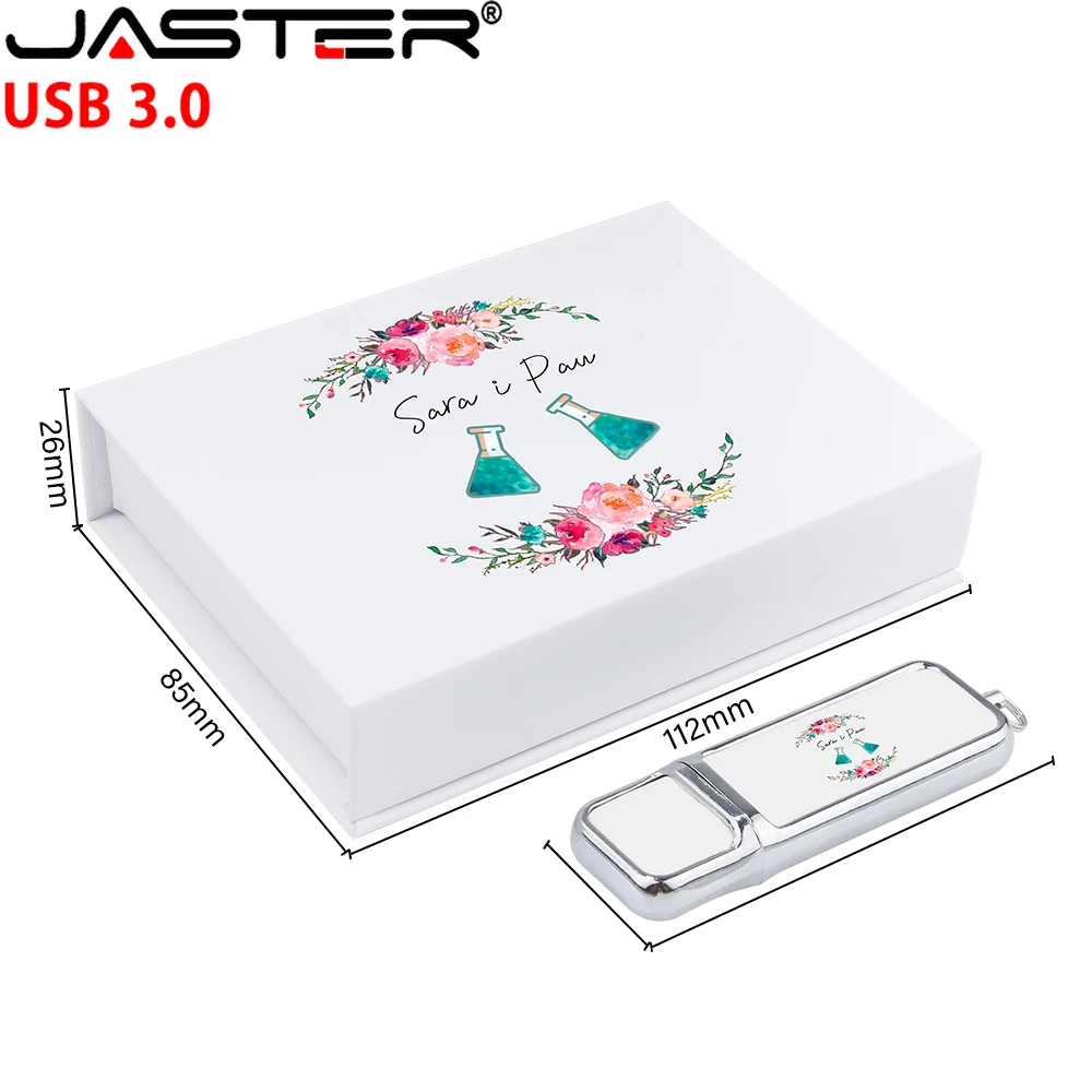 Imagem -06 - Usb 3.0 Flash Drive com Logotipo Personalizado Gratuito Memory Stick Box Caneta de Couro Branca e Preta Presente de Casamento Alta Velocidade 64gb 128gb 20 Pcs por Lote