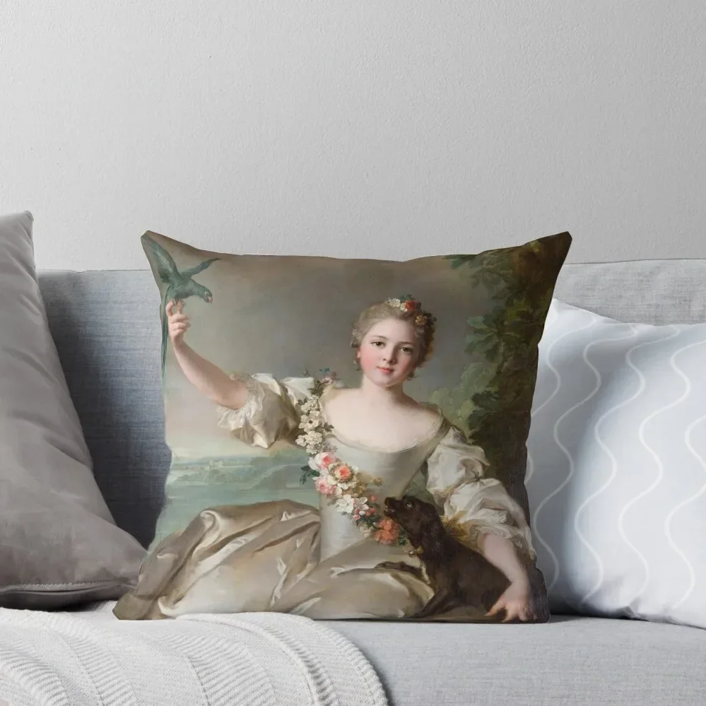 

Portrait de Mathilde de Canisy - Jean-Marc Nattier painting Throw Pillow Pillowcase Cushion Pillowcases Bed Cushions Pillow