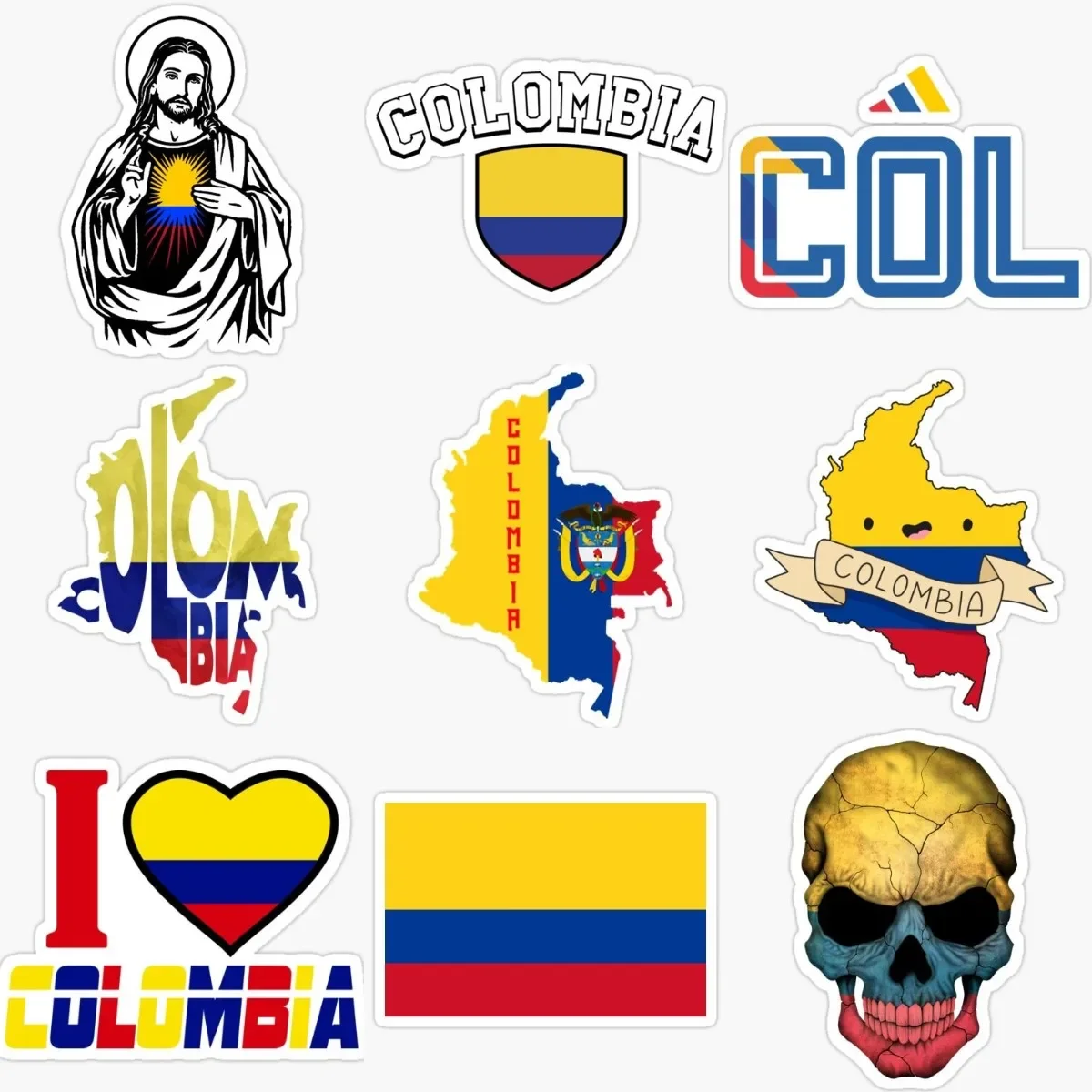 

Colombia Flag Map National Emblem Creative Sticker for Motorcycle Laptop Truck Window Bicycle Wall Table Van Decal Accessories