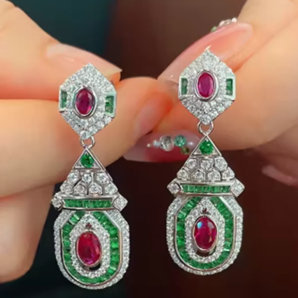 

KQDANCE винтажные серьги-капли модный стиль культивированные синтетические рубиновые женские серьги серебряные позолоченные ювелирные изделия