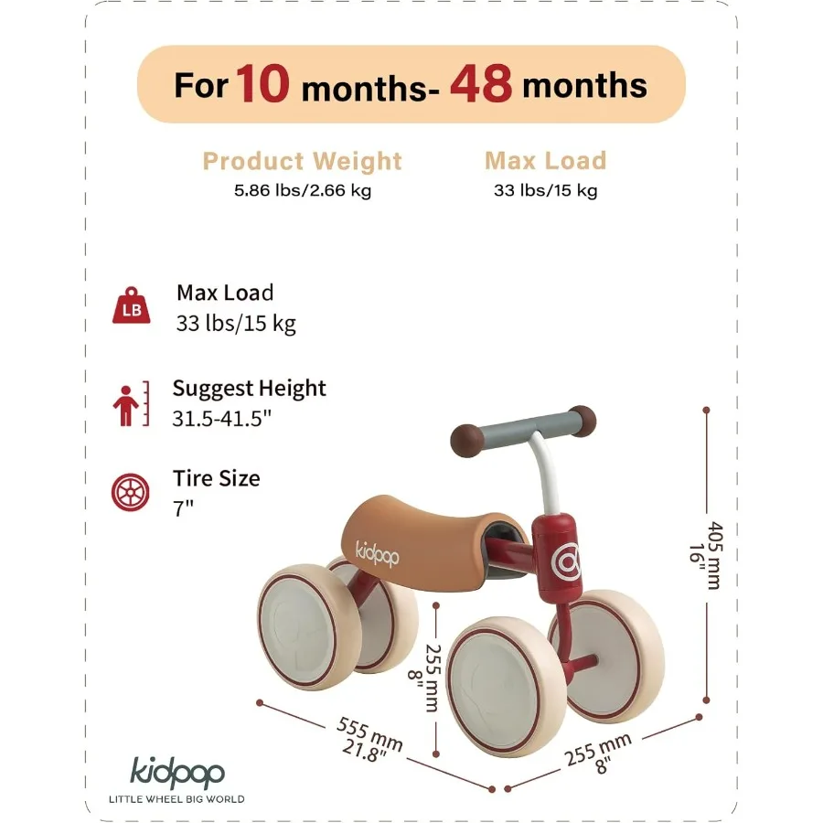 Bicicleta de equilibrio para bebés de 1 año, juguetes para niños pequeños, regalo de primer cumpleaños, primera bicicleta para niños pequeños (rojo)