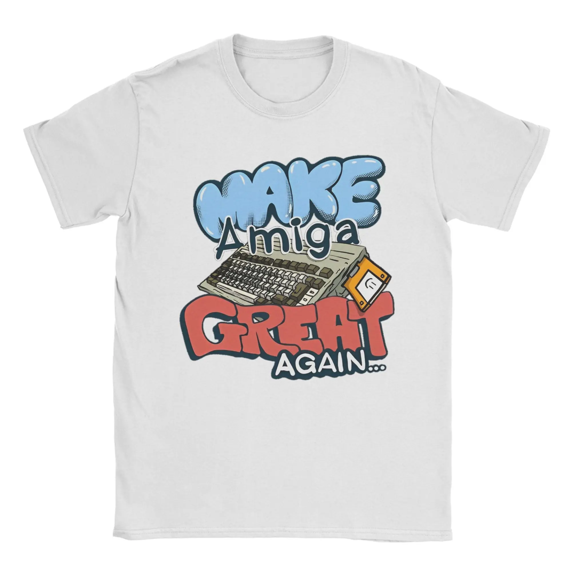 Streetwear Make Amiga Great Again T-Shirt Men 100%Cotton Short Sleeve  O-neck Summer Clothes