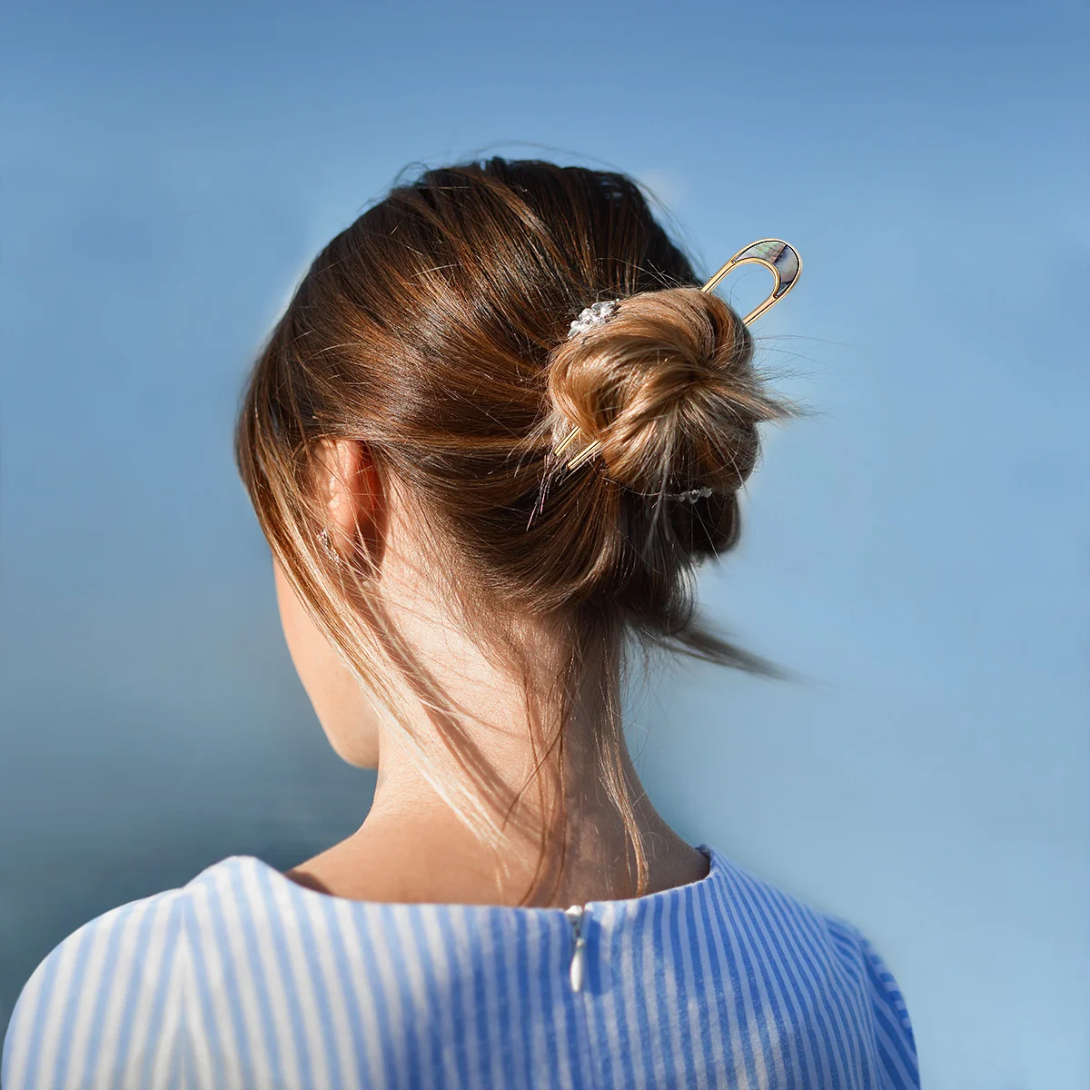 

2pcs Alloy Shell Hair Pins Crescent U Shaped Updo Styler For Women Bridal Party Wedding Daily Wear Hair Accessories