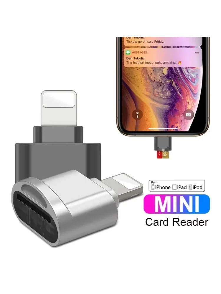 Lecteur de carte Micro TF pour iPhone iPad OTG vers Micro TF, adaptateur de visualisation de carte, lecteur de carte mémoire, prise en charge de la lecture de carte mémoire IOS 13