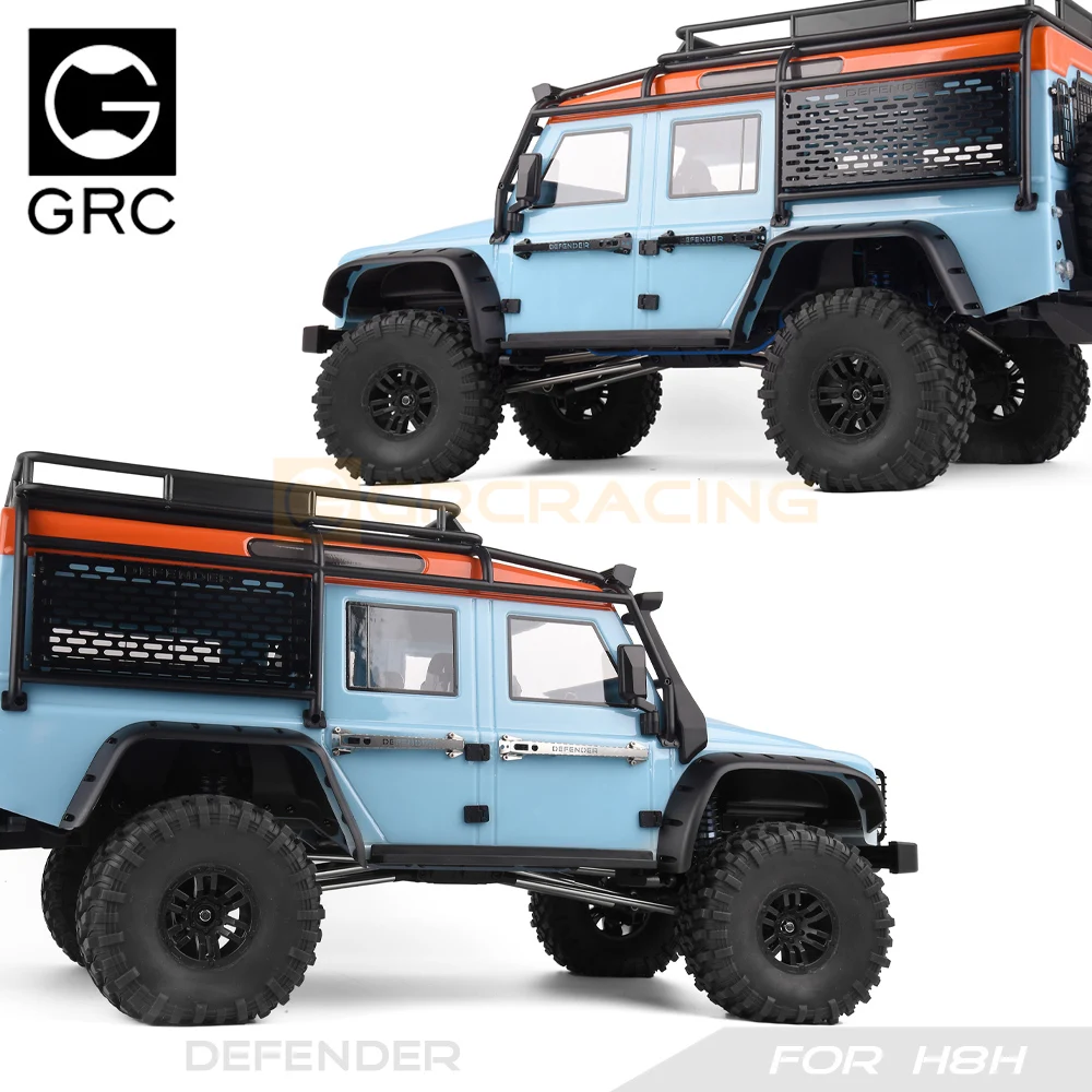 GRC 1/8 Edelstahl Türgriff Blätter Rüstung Schutz Metall Dekoration für H8H Defender Upgrade Option Teile # G190QS/QB