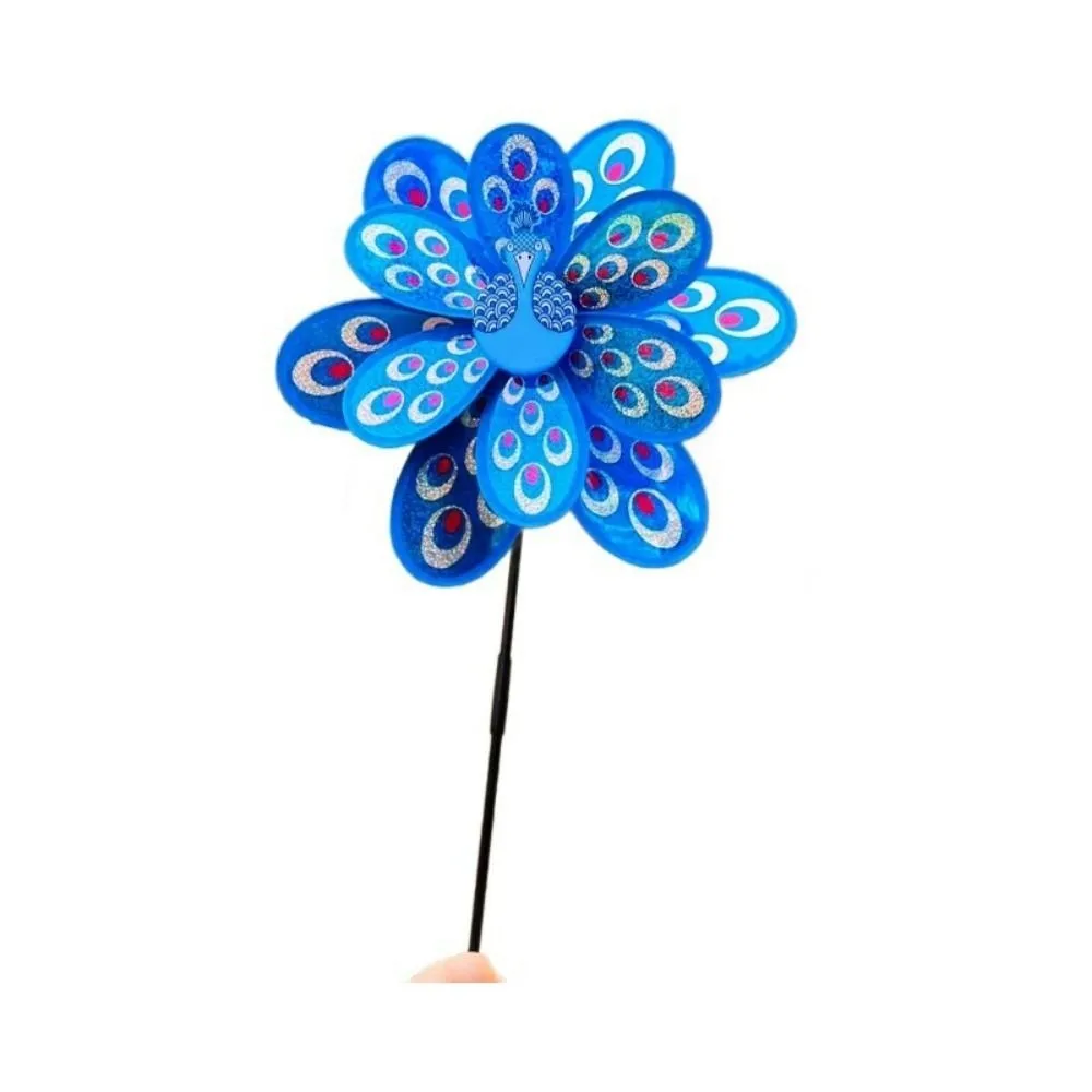 Multistyles Peacock Sparkle Windmill Colorful 36/38cm Children Peony Flower Big Windmill Double Layered Picnic Decor Toys