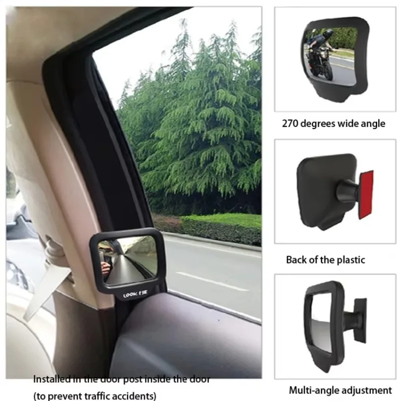 270 Degrees Wide Angle Car Rear Magnet Mirror Car Auxiliary Rearview Mirror Eliminate Blind Point for Car Safety