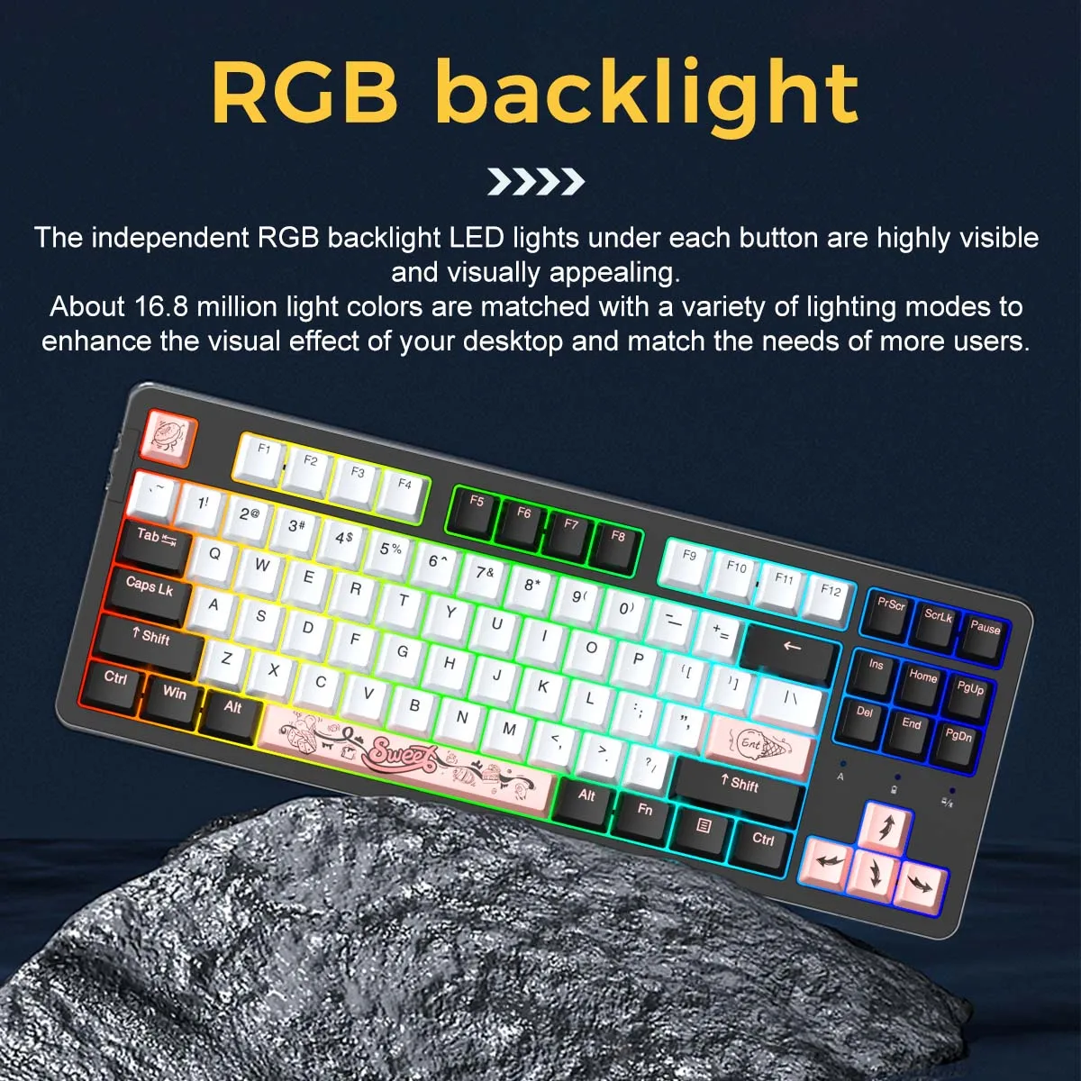 DAREU Đệm Bàn Phím Cơ Trí-Chế Độ Kết Nối Năng Ghi Nhận Hotswap 87 Phím Bàn Phím Không Dây Keycaps PBT Cho chơi Game