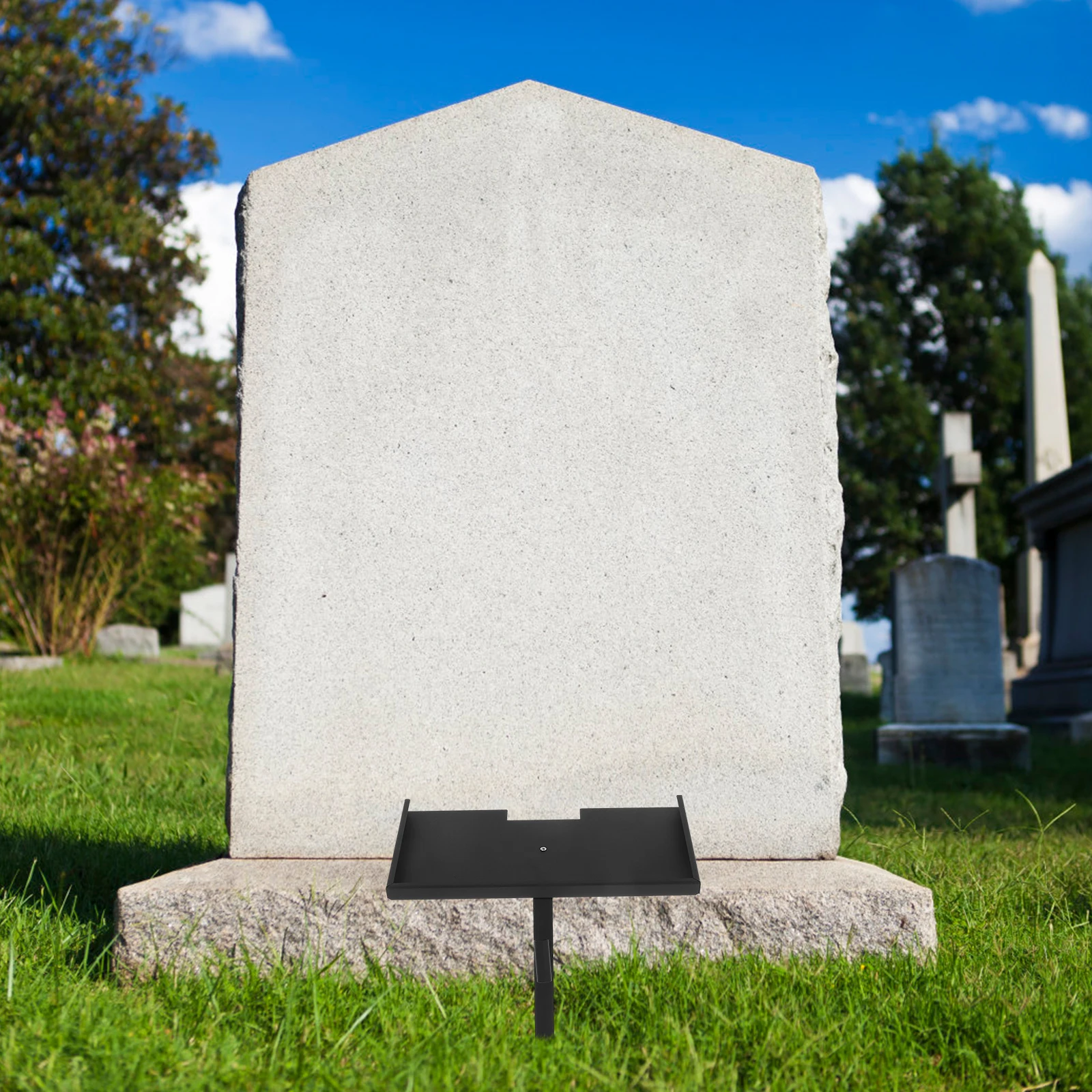 

Pet Commemorative Plaque Metal Grave Marker Memorial Stone Holder Cemetery Stands Heavy Duty Iron Stand Multipurpose Stake