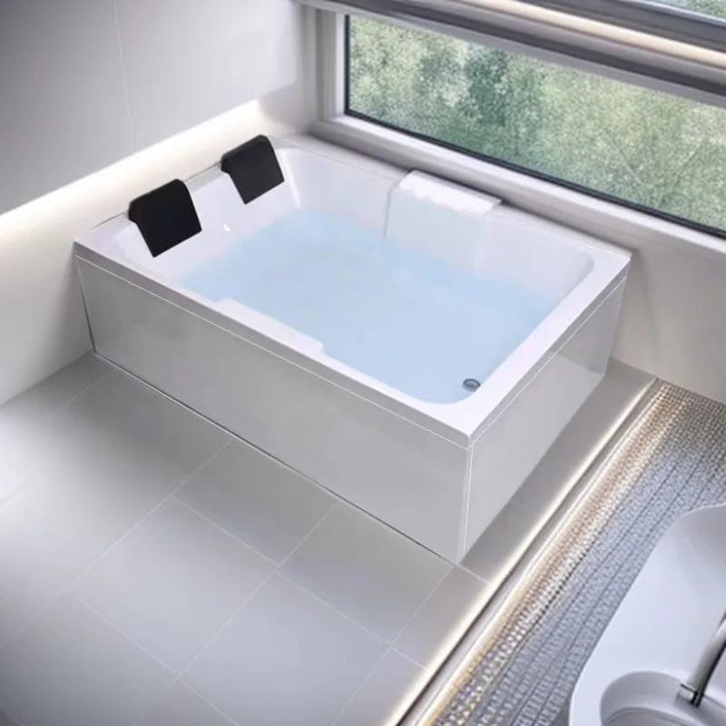 Acrylic Double SPA Hotel B & B Adult Bathtub Square Detached Bath 1.7-1