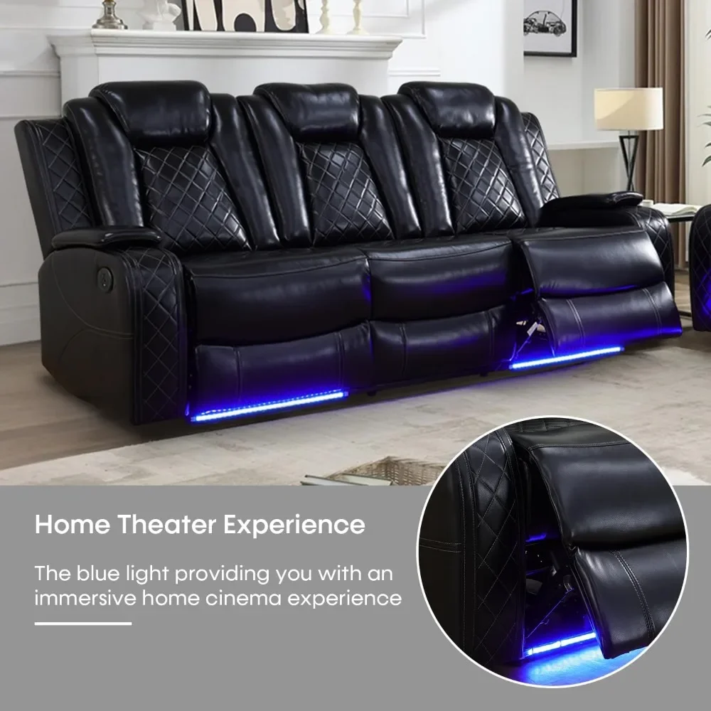 Leather Recliner Sofa Set 4