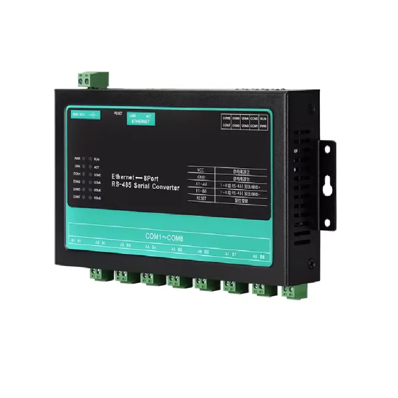 Industrial grade 8-channel 485 to Ethernet communication module, serial port server, Modbus gateway communication, RTU/TCP