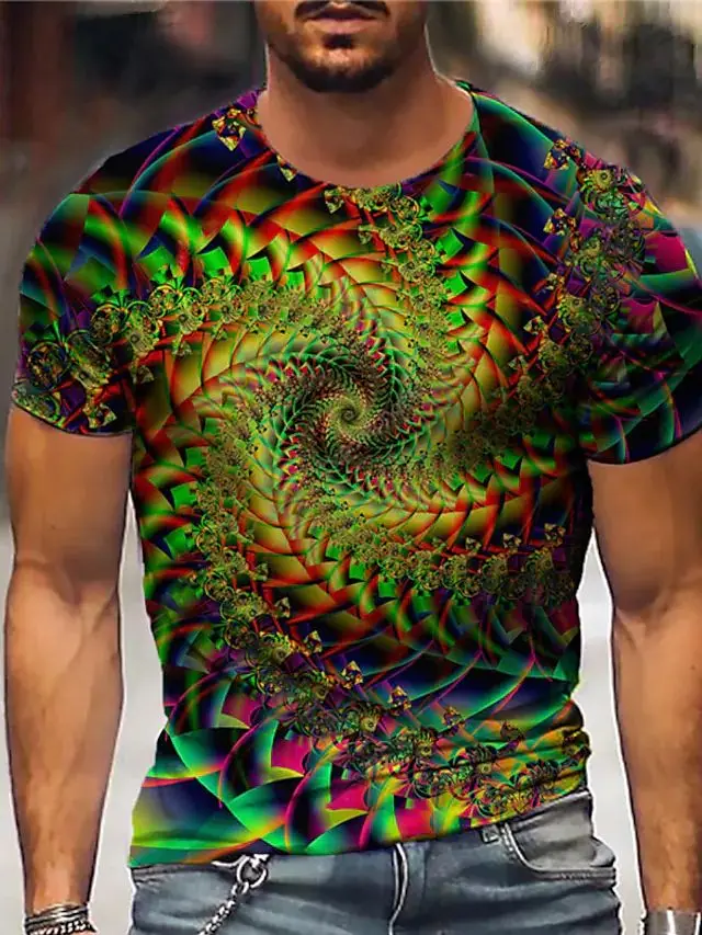 2022 Men\'s Summer Short Sleeve 3D Printing Men\'s T-shirt Harajuku Fashion Streetwear Tee