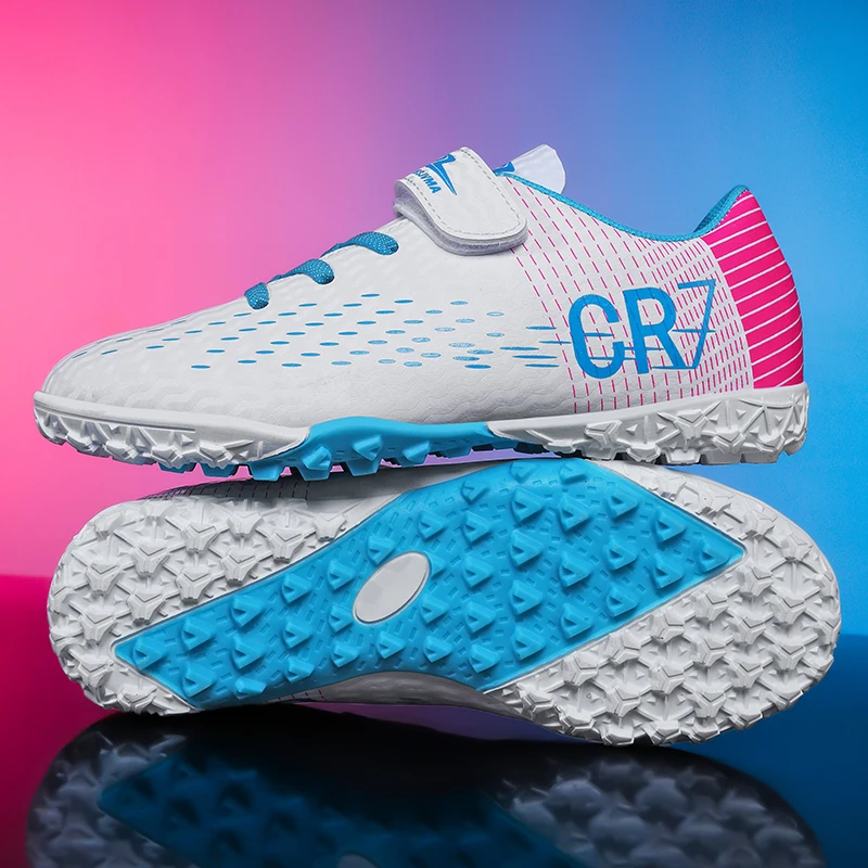 Nuevas botas de fútbol para niños, zapatillas deportivas para exteriores, zapatos de fútbol para niños y niñas, botines de fútbol con gancho y bucle, zapatillas de fútbol sala 28-39