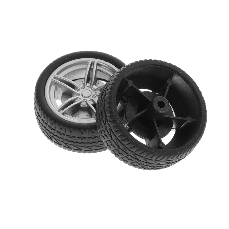 4pcs Simulation Rubber Wheel Tire Wheel Toy Model DIY Spare Parts D5QA