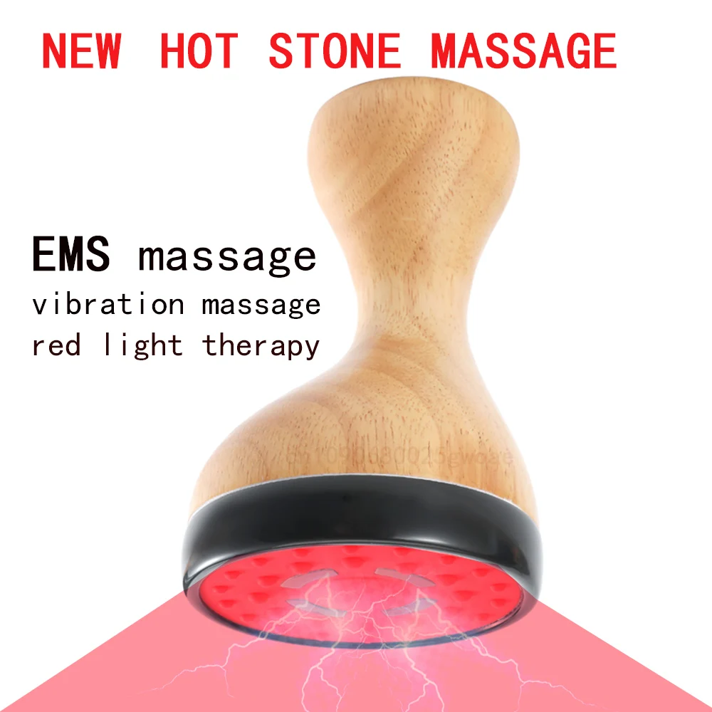 EMS Hot Stone Cellilute Remove Massager Body Gua sha Fat Burner Red Light Therapy Heating Vibration Lymphatic Drainage Massager