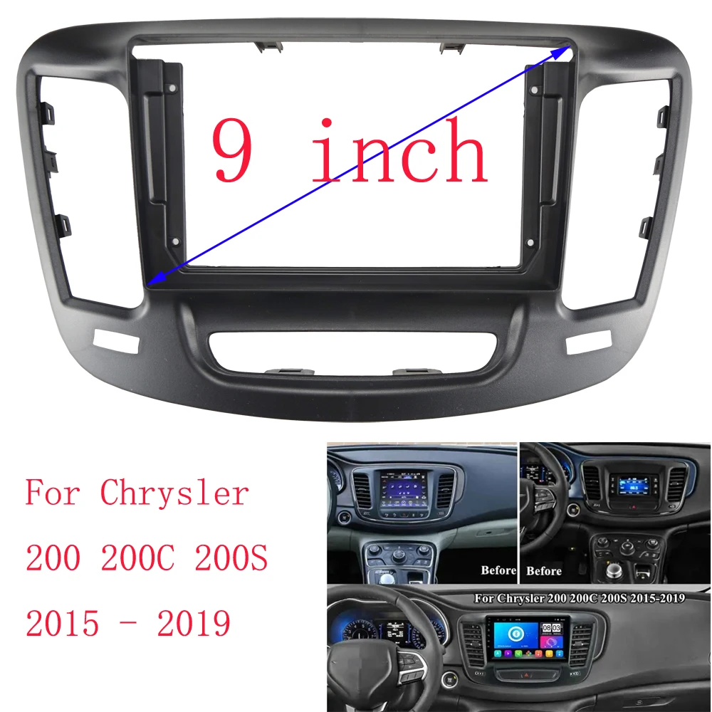 

Рамка для автомобильного радиоприемника, 9 дюймов для CHRYSLER 200 2015-2019, рамка с GPS-навигацией, комплект отделки крепления на приборной панели, аудиопанель