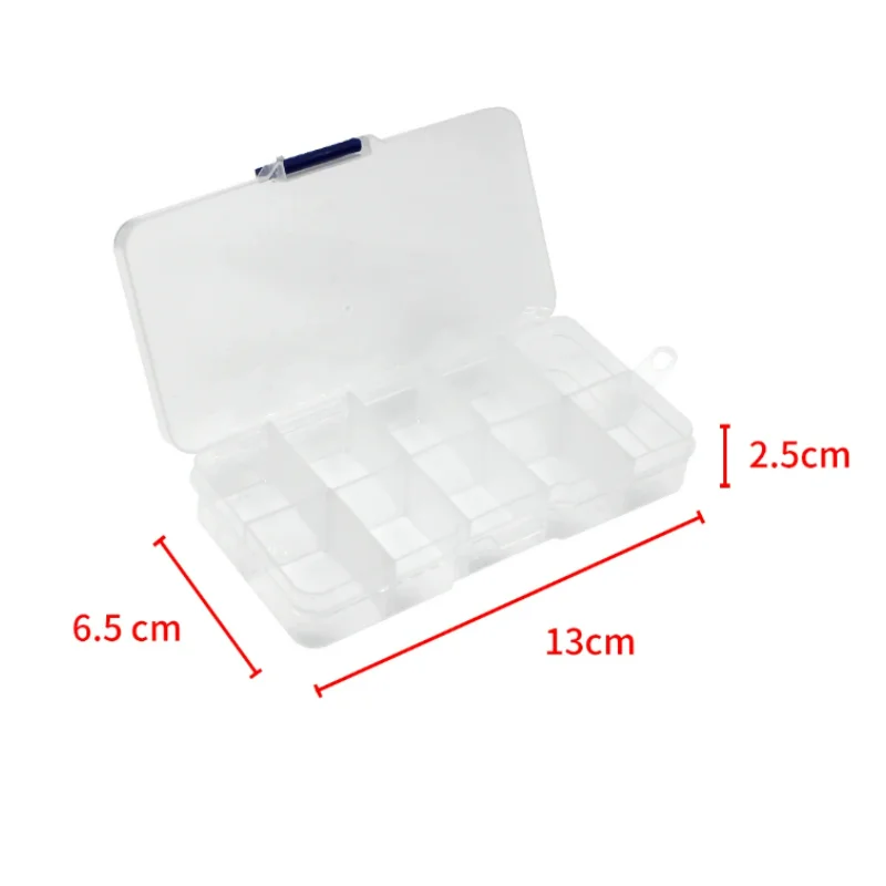 10 Grid Can Be Removed Transparent Plastic Small Box Storage Kit Jewelry Box Jewelry Box Electronic Components Parts Finishing B