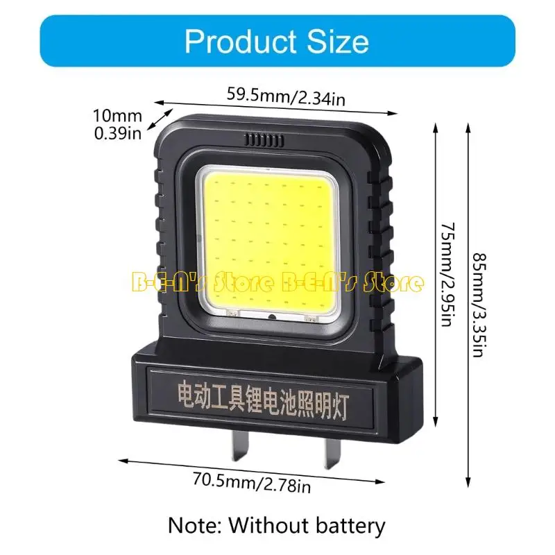 Y1AD 21V Electric Tool LED Work Lamp For Cordless Tool Batteries 2 Stage Lighting